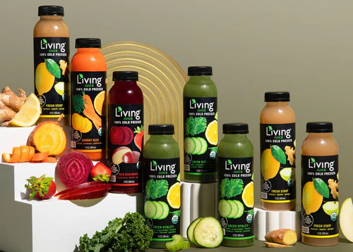 Organic cold-pressed fruit and vegetable Living Juices