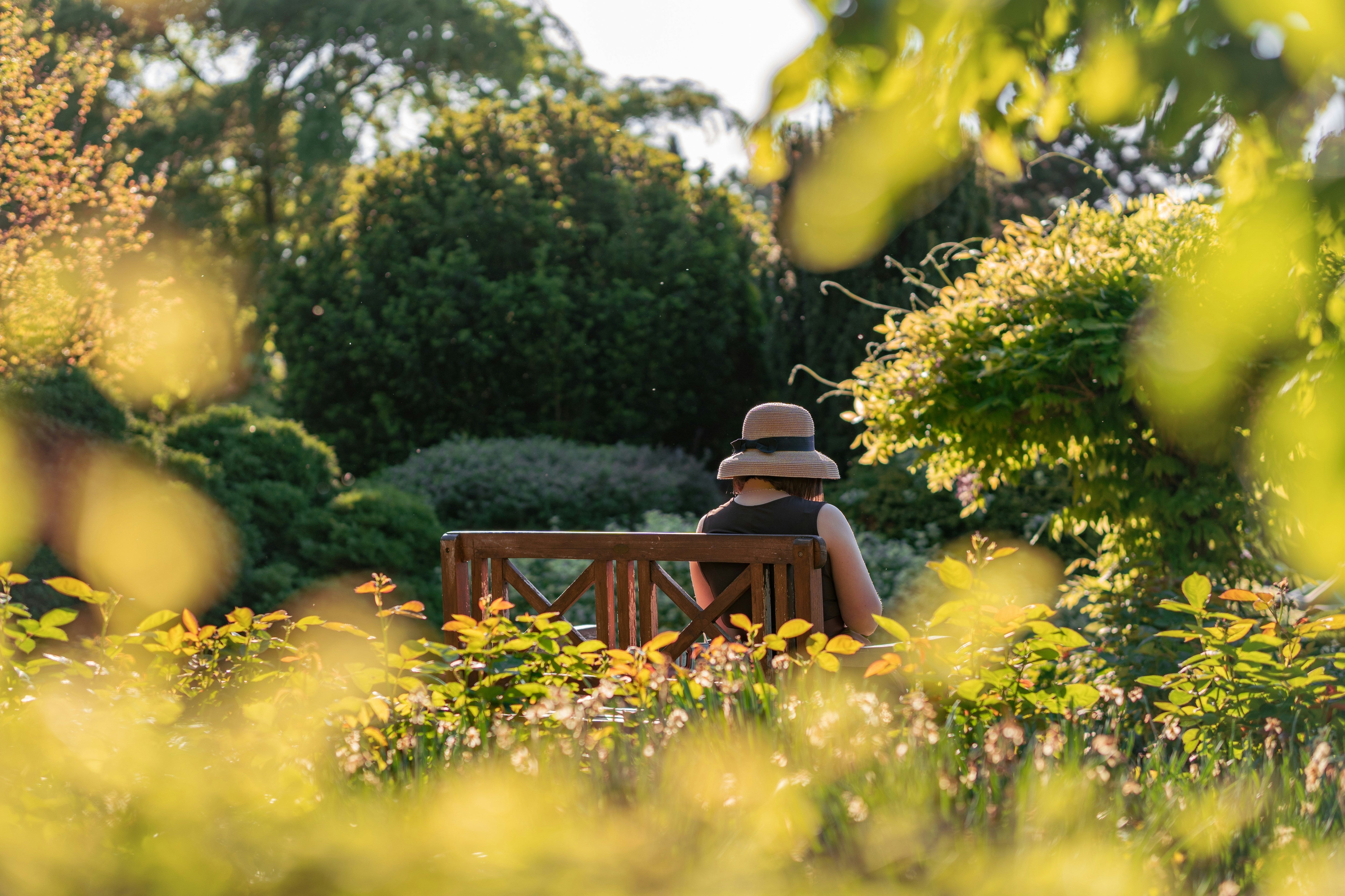 Woman on bench in spring - blog by O2 Living makers of organic cold-pressed Living Juice
