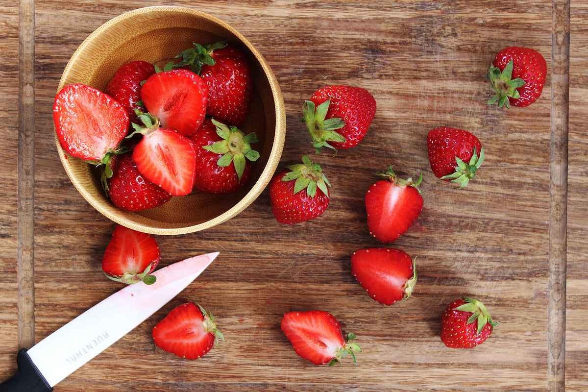 Strawberries - in organic cold pressed fruit and vegetable Living Juice Red Radiance