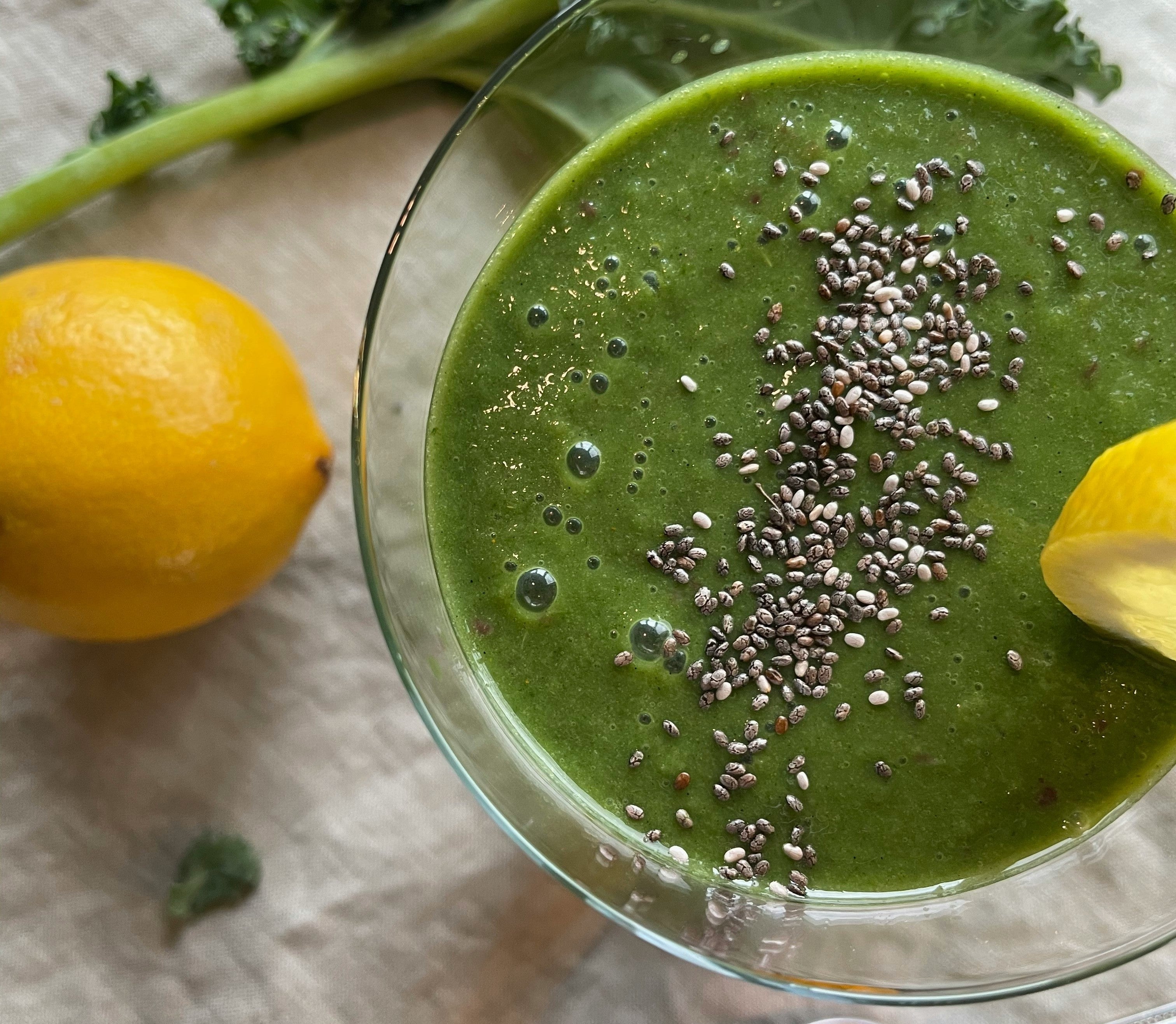 Green smoothie - recipe by makers of organic cold-pressed fruit and vegetable Living Juice