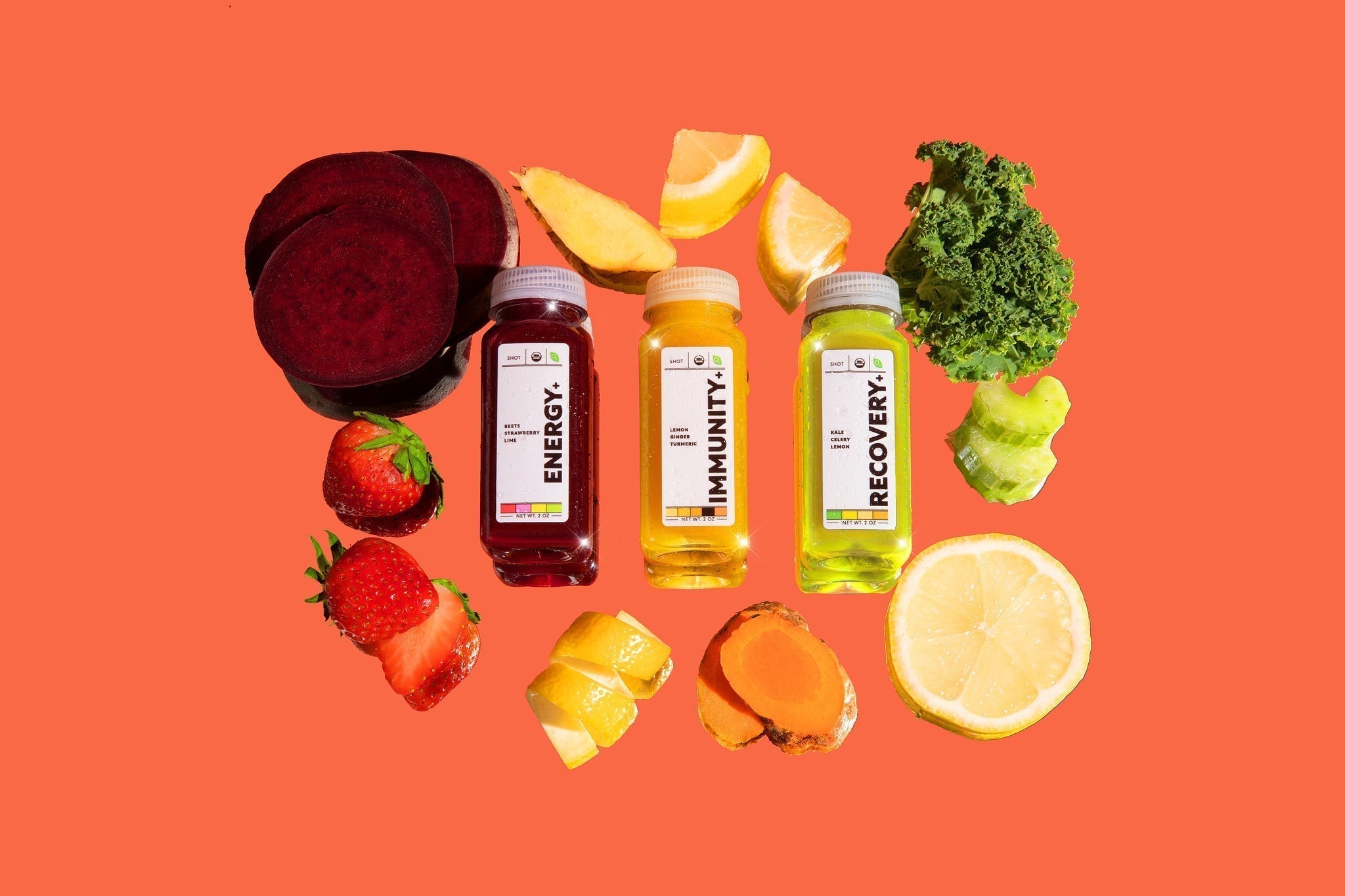 Organic Living Juice fruit and vegetable wellness shots