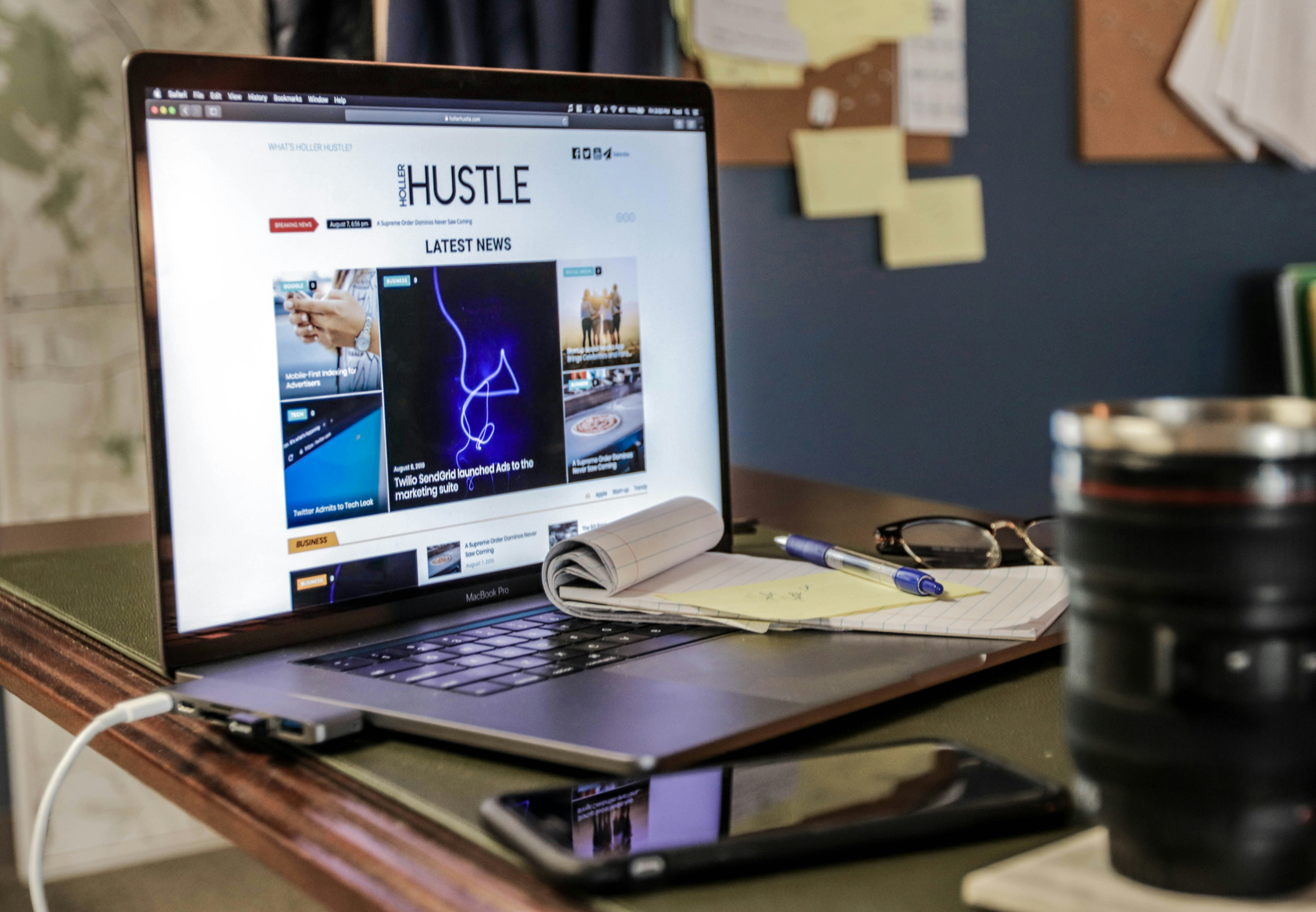 Laptop and phone - work life balance blog by Living Juice